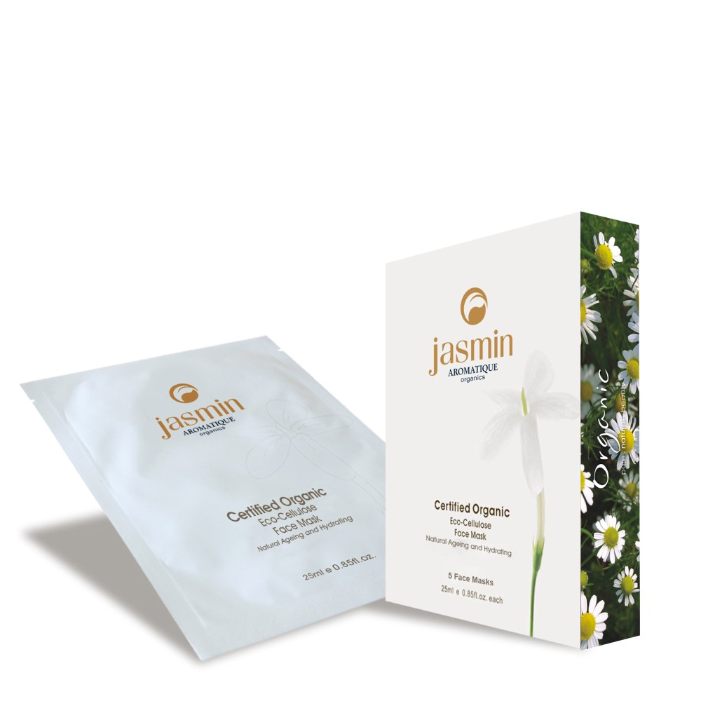 Jasmin Organics Eco-Cellulose Face Mask - Natural Ageing and Hydrating - Cell Activator Collection